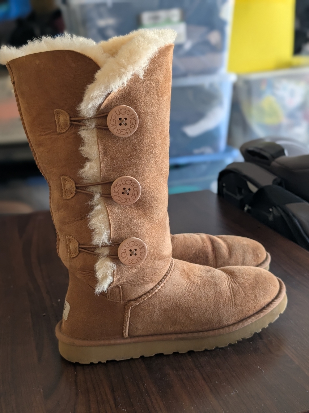 UGG Women’s Tall Button Suede Boots in Chestnut